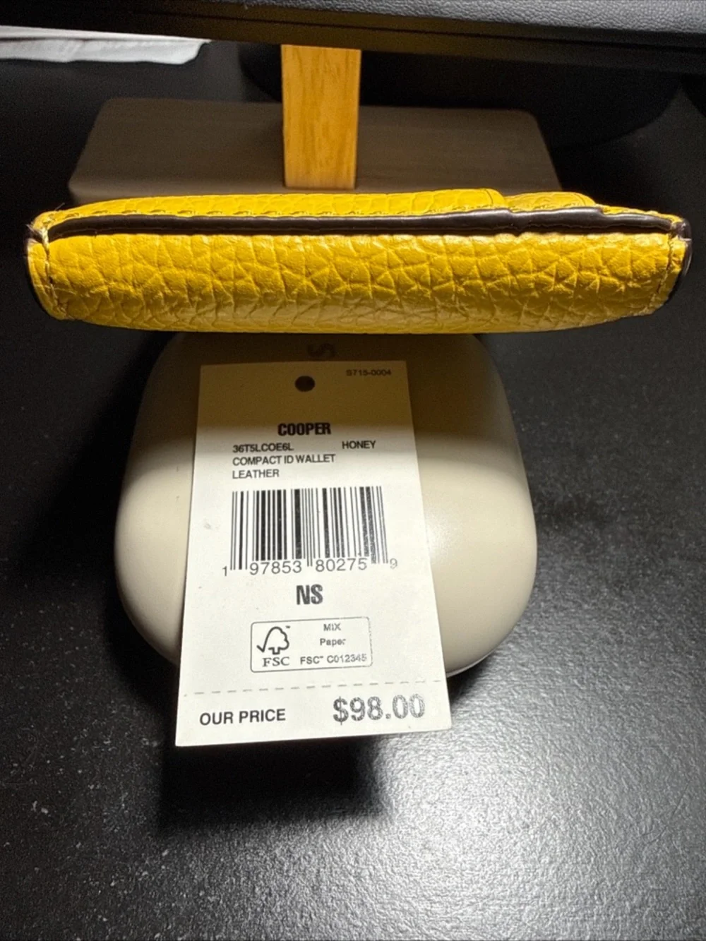 Michael Kors Yellow Pebbled Leather Compact Card Wallet